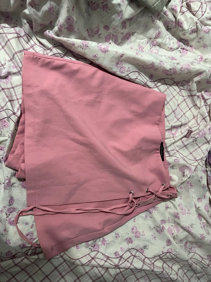 Pembe Drapeli Mini Etek - Görsel 3