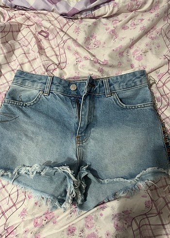 Mavi Mini Denim Şort - Görsel 3