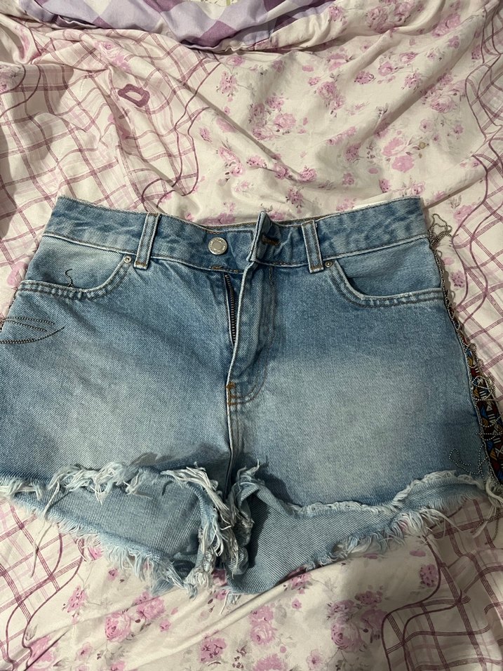 Mavi Mini Denim Şort - Görsel 3