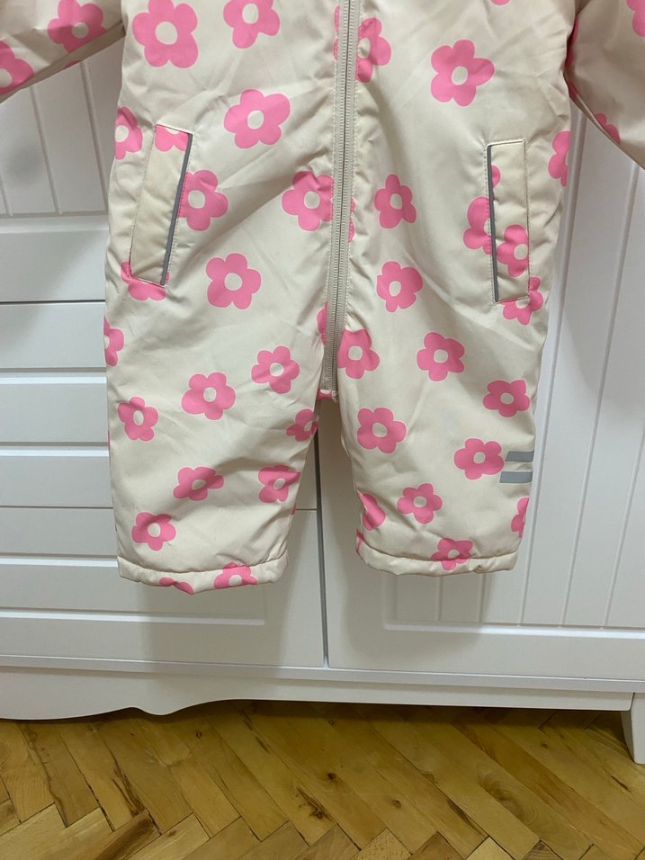 Pembe Çiçekli Kız Bebek Tulumu - Görsel 5