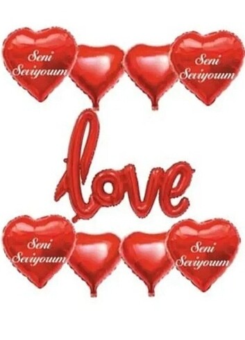 Love kırmızı set balon