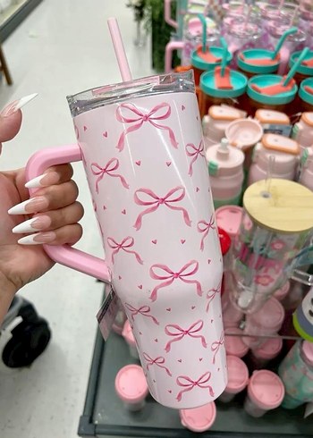 Pembe Fiyonklu Termos