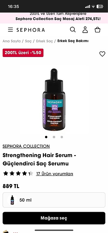  Beden Renk Sephora saç serumu