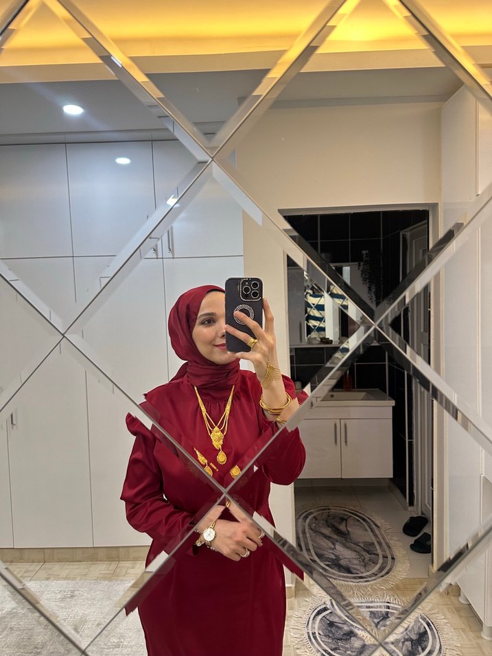 Bordo Uzun Kol Drapeli Kadın Elbise - Görsel 3