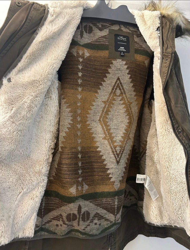 Kürk Detaylı Kahverengi Kamuflaj Mont - Görsel 3