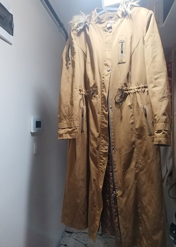 Vizon Düğmeli Uzun Kadın kaban mont - Görsel 2