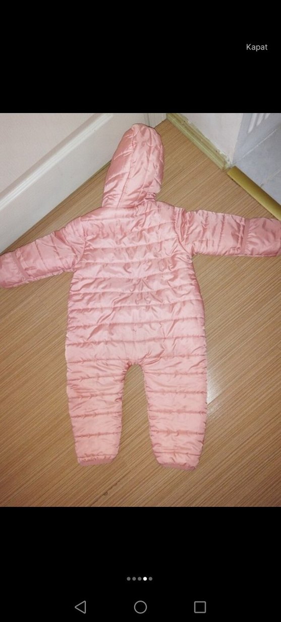 Fermuarlı Pembe Bebek Kız astronot mont - Görsel 3