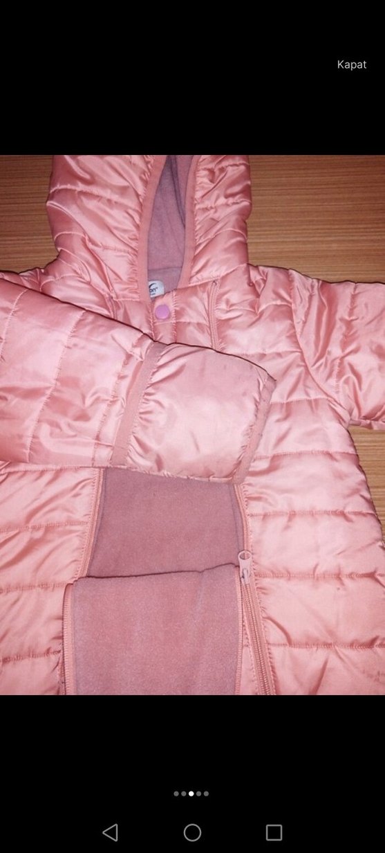 Fermuarlı Pembe Bebek Kız astronot mont - Görsel 4