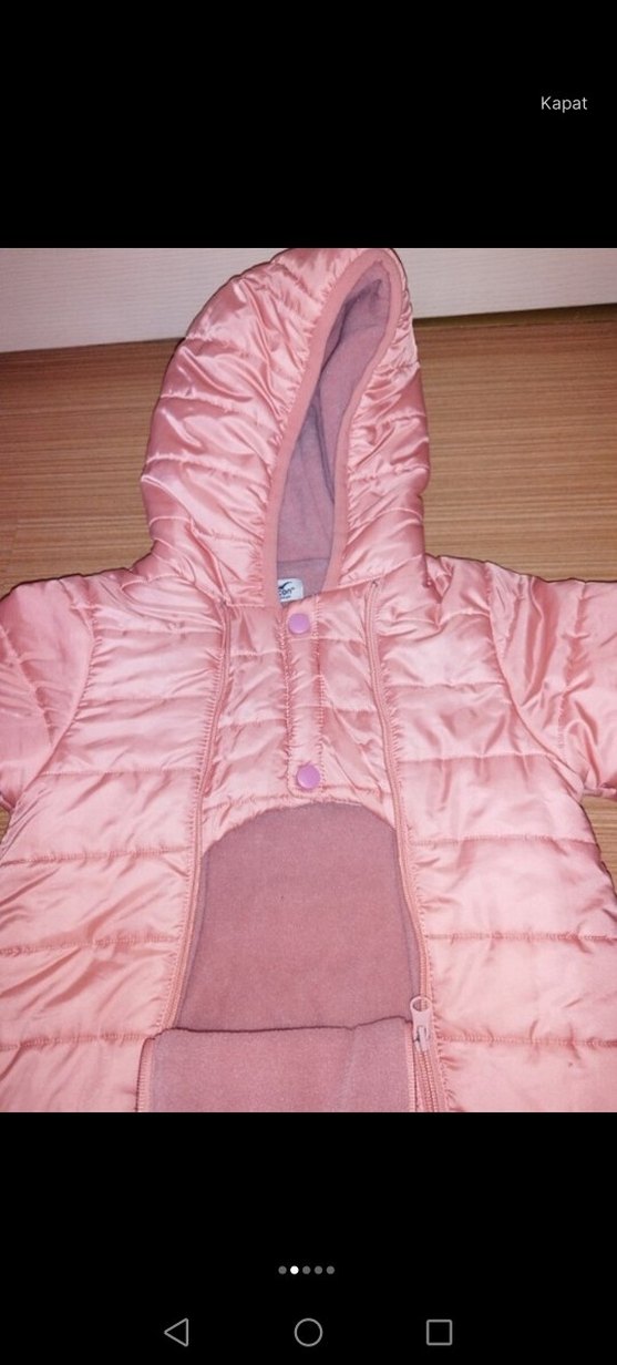 Fermuarlı Pembe Bebek Kız astronot mont - Görsel 5