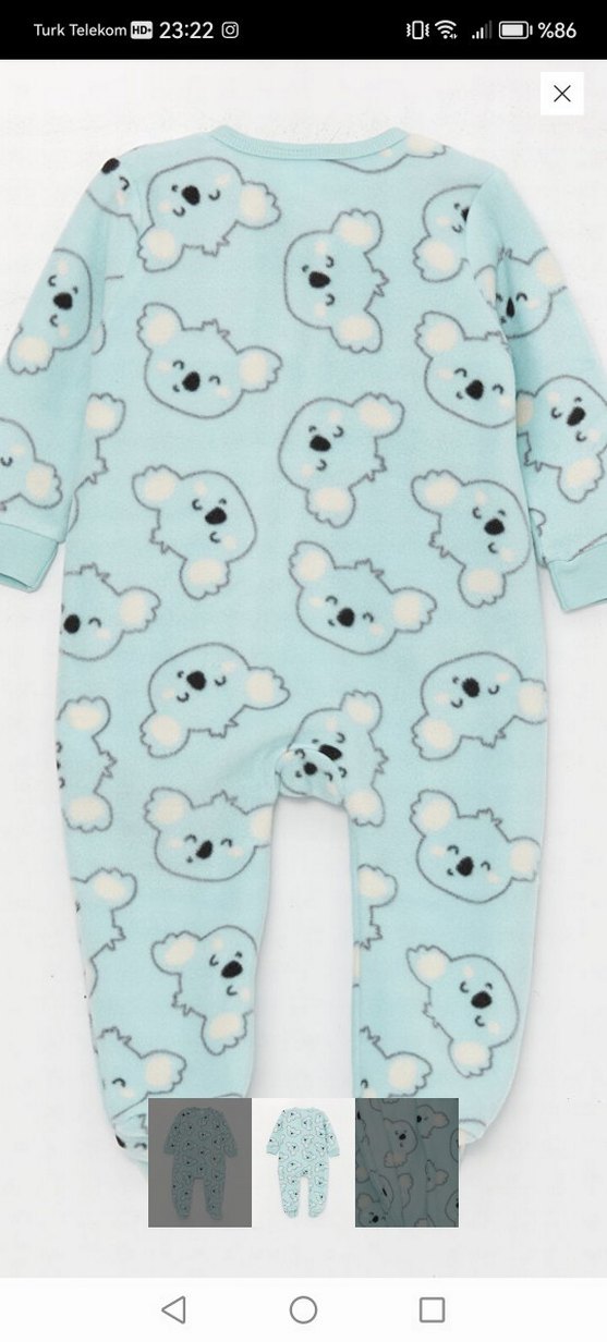 Bebek Erkek Baskılı Fermuarlı Tulum - Görsel 3