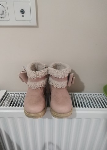 Kız Çocuk Pembe Kürklü Bot - Görsel 2