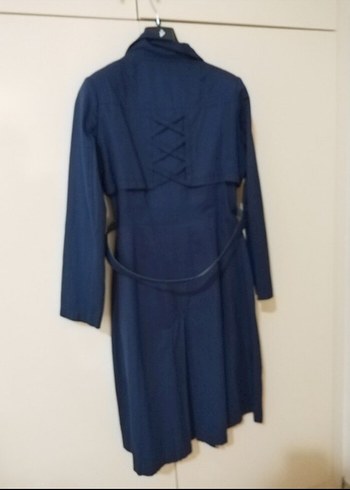 Kemerli Lacivert Kadın Trençkot - Görsel 5