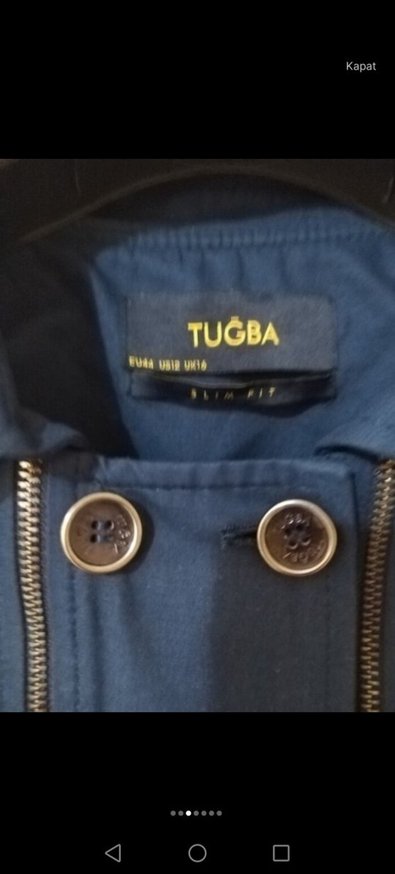 Kemerli Lacivert Kadın Trençkot - Görsel 3