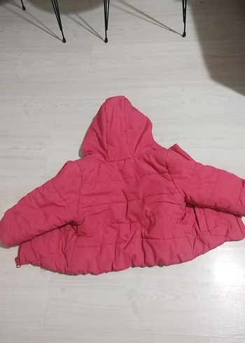 Kız Çocuk Kapüşonlu Fermuarlı Pembe Mont - Görsel 3