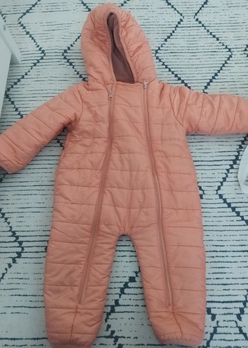 Pembe Bebek Kız Tulumu Fermuarlı Kapüşonlu - Görsel 2