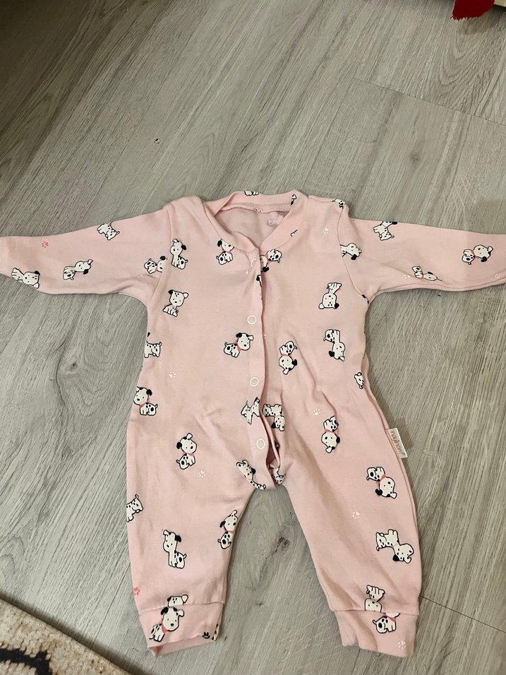 Kız Bebek Uzun Kollu Pamuklu Beyaz Tulum - Görsel 3