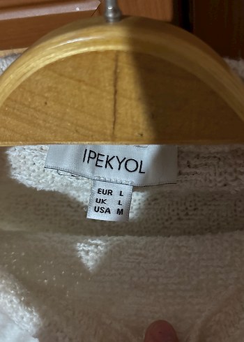 Krem rengi Boğazlı Örgü Kadın Kazak - Görsel 2