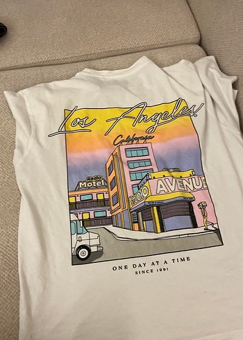 Beyaz Pamuklu Baskili Erkek Tişört - Görsel 3