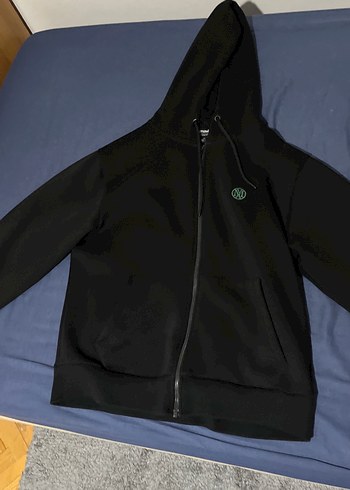 Erkek Siyah Fermuarlı Sweatshirt - Görsel 2