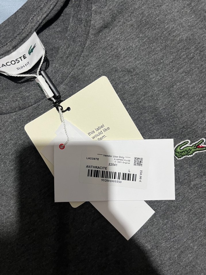 Lacoste antrasit Bisiklet Yaka Tişört — görsel 4/8