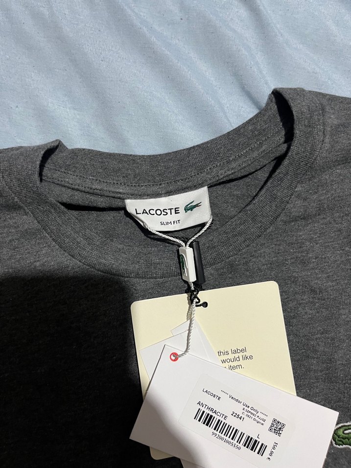 Lacoste antrasit Bisiklet Yaka Tişört — görsel 5/8
