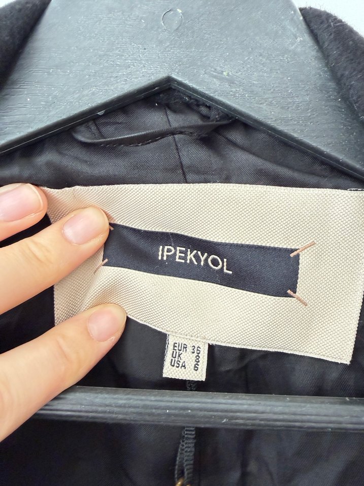 İpekyol Siyah Asimetrik Fermuarlı Kaban - Görsel 4