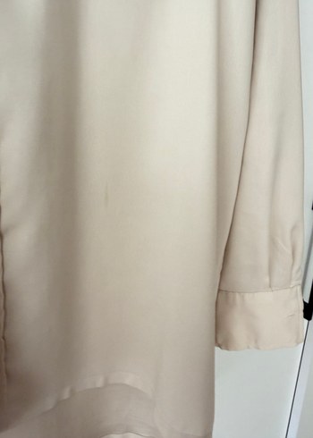 İpekyolBej Kadın Uzun Kollu Saten Gömlek - Görsel 4