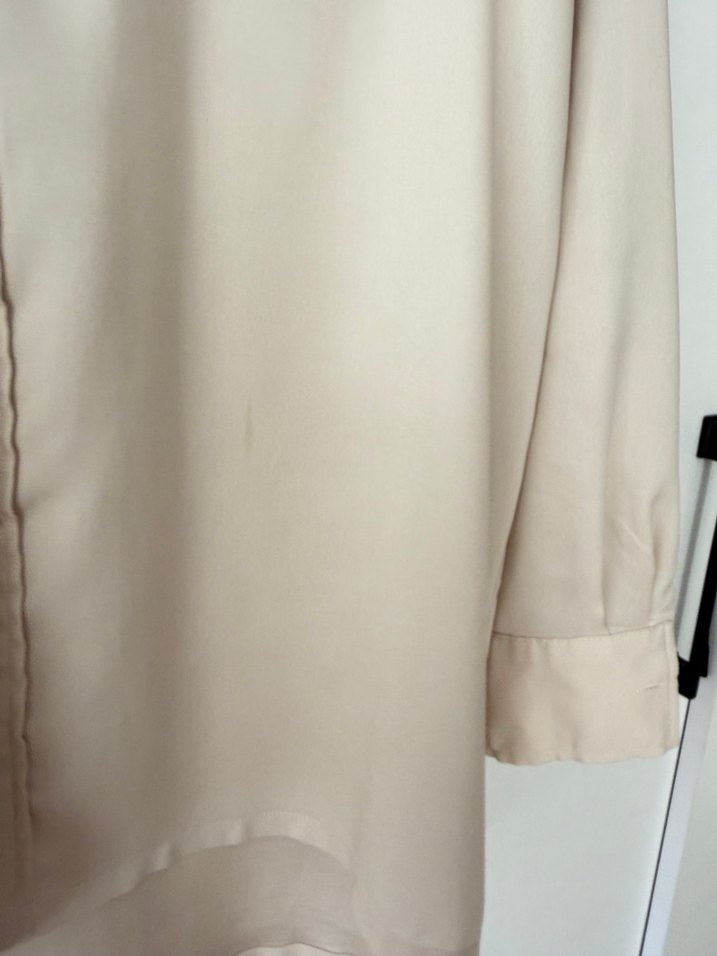 İpekyolBej Kadın Uzun Kollu Saten Gömlek - Görsel 4