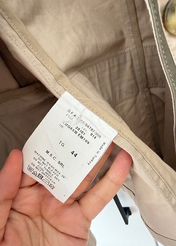 Bej Düğmeli Keten Kadın Blazer - Görsel 5