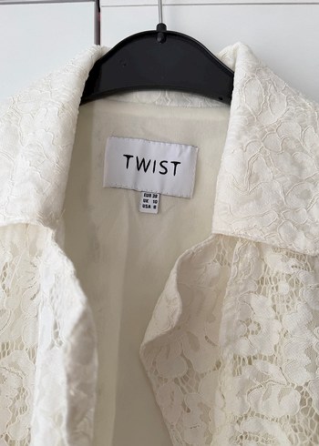 Dantel Detaylı Uzun Beyaz Keten sabahlık - Görsel 2