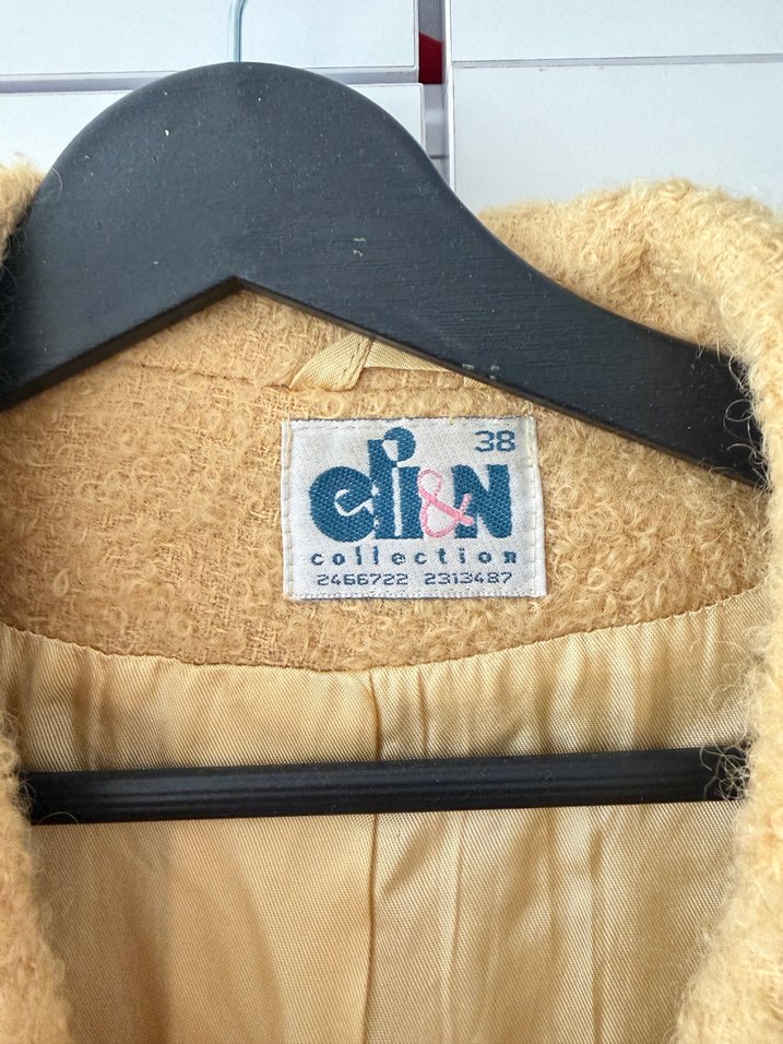 Sarı Midi Boy Kadın Kaban - Görsel 3