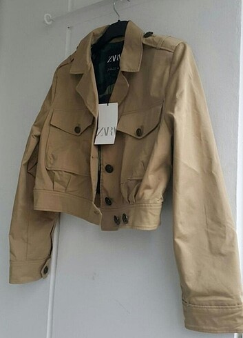 xl Beden ZARA Crop Bej Ceket