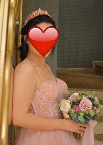 Pembe Uzun Kat Katlı Nişan Elbisesi - Görsel 7