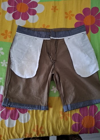 40 Beden haki Renk Koton Erkek Şort