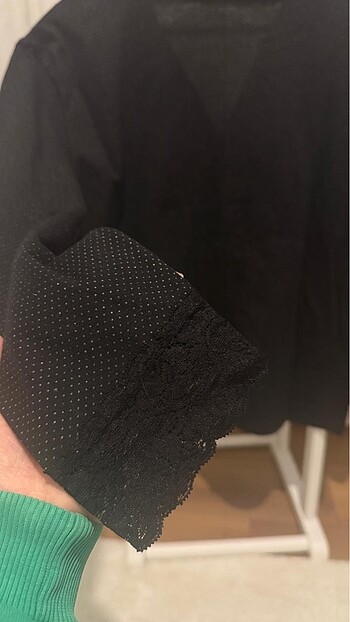 s Beden siyah Renk Siyah inci pijama üstü