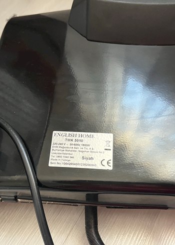 English Home English Home TMK 5010 Siyah çıkarılabilir plakalı Tost Makinesi