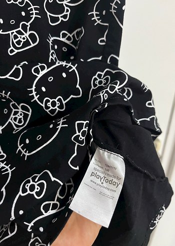 Kız Çocuk Siyah Hello Kitty Tişört - Görsel 4