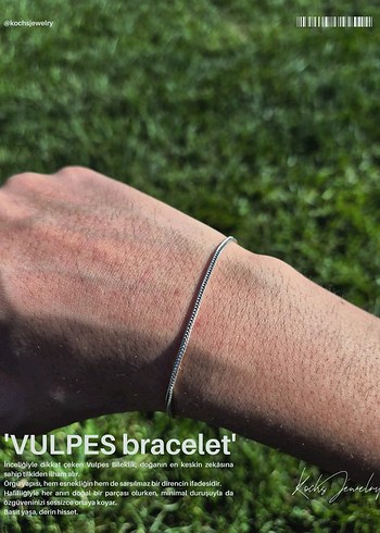 925 Ayar Gümüş Plakalı Tilki Kuyruğu Unisex Bileklik