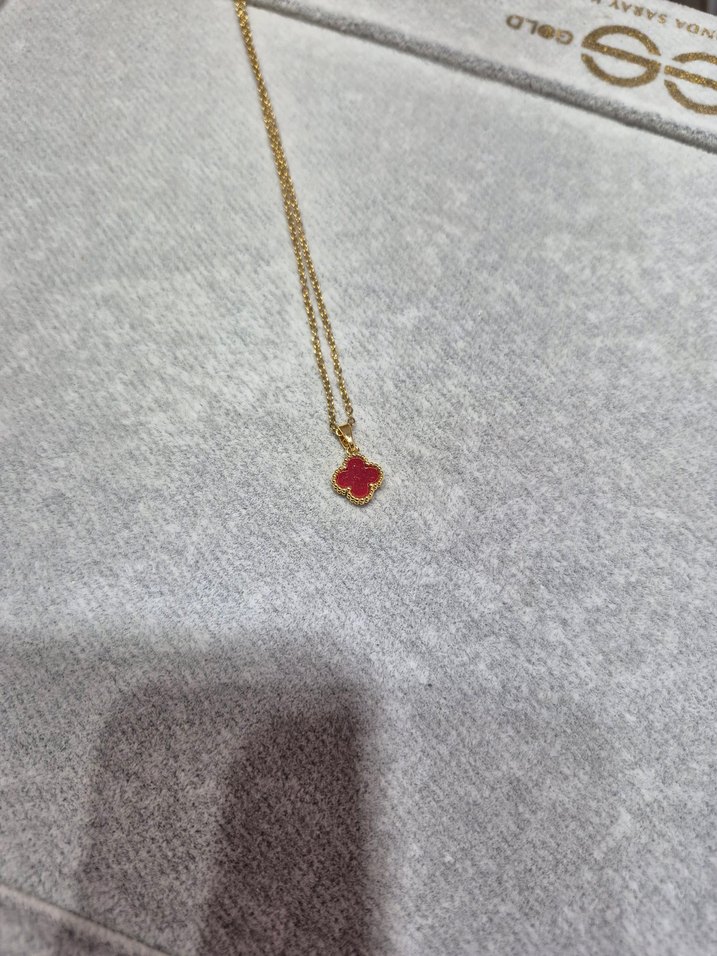 Kırmızı Van Cleef Çelik Kolye - Görsel 4