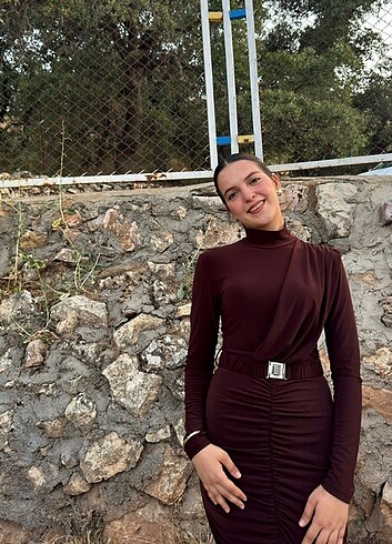 Trendyol & Milla Kahverengi uzun elbise