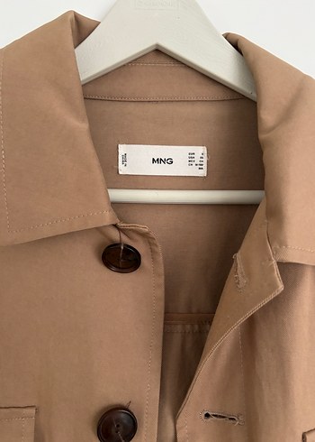 Düğmeli Bej Midi Kadın Trençkot - Görsel 4