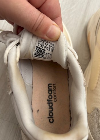 Beyaz Gri Bağcıklı Spor Kadın Sneakers - Görsel 4