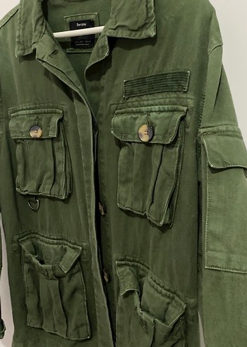 Düğmeli Haki Kadın Ceket - Görsel 4