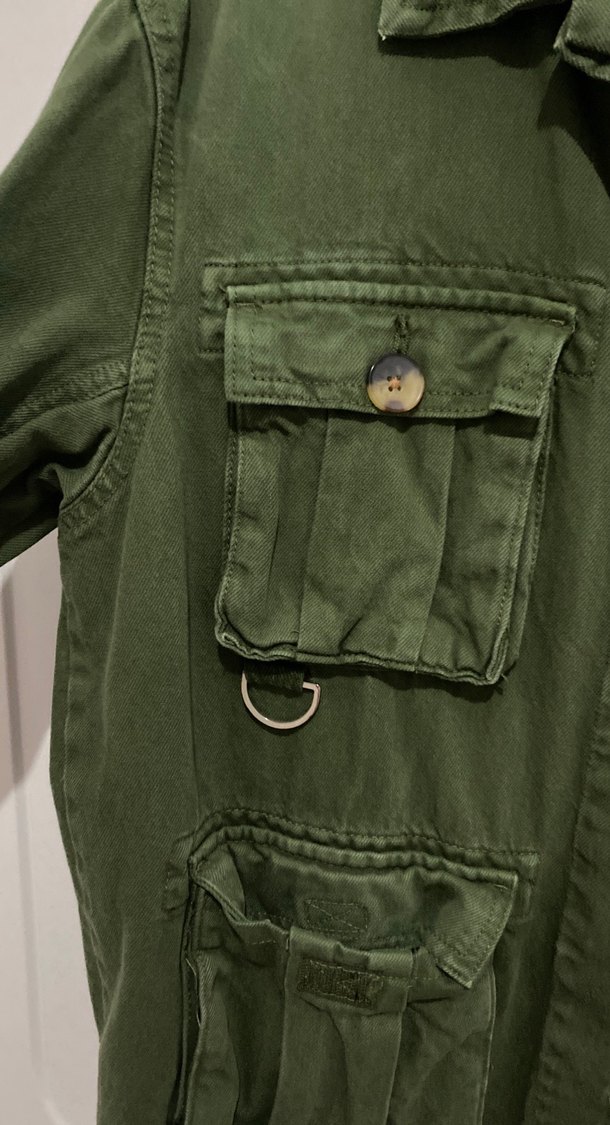 Düğmeli Haki Kadın Ceket - Görsel 2