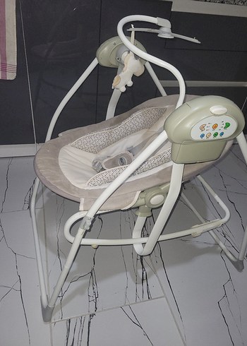 Beyaz Gri Bebek Salıncağı - Görsel 3