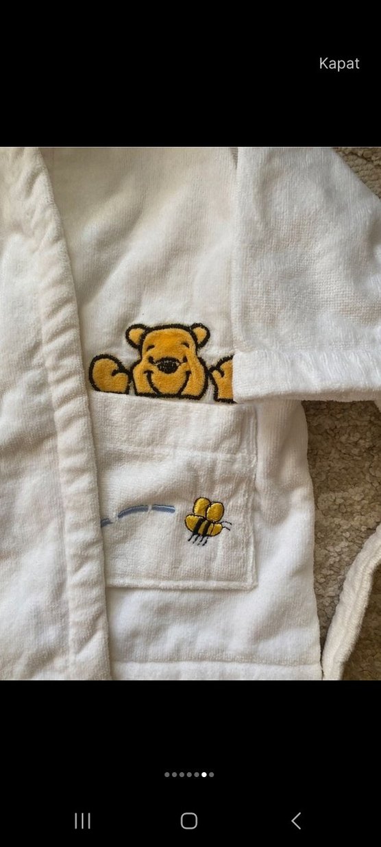 Winnie pooh beyaz Bebek Bornozu - Görsel 3