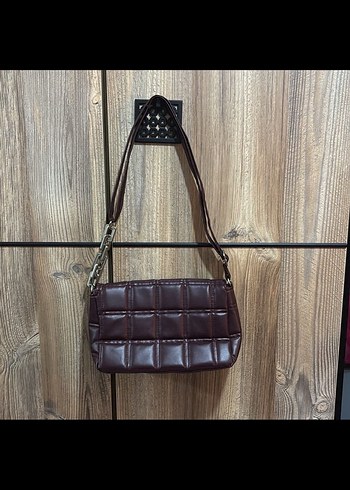 Bordo Kare Desenli Kadın Çanta - Görsel 2