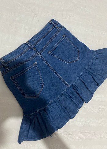 Diğer Fırfırlı Mini Kot Etek