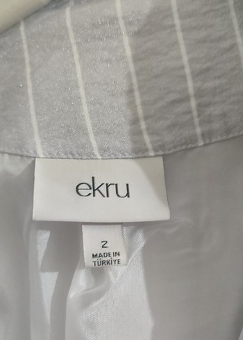 universal Beden gri Renk Gri, beyaz çizgili Kadın Blazer Ceket 1 defa giyildi