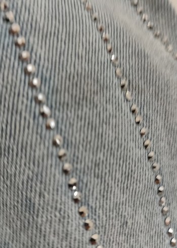 42 Beden mavi Renk Mavi Payetli Salaş Kadın Midi Denim Pantolon